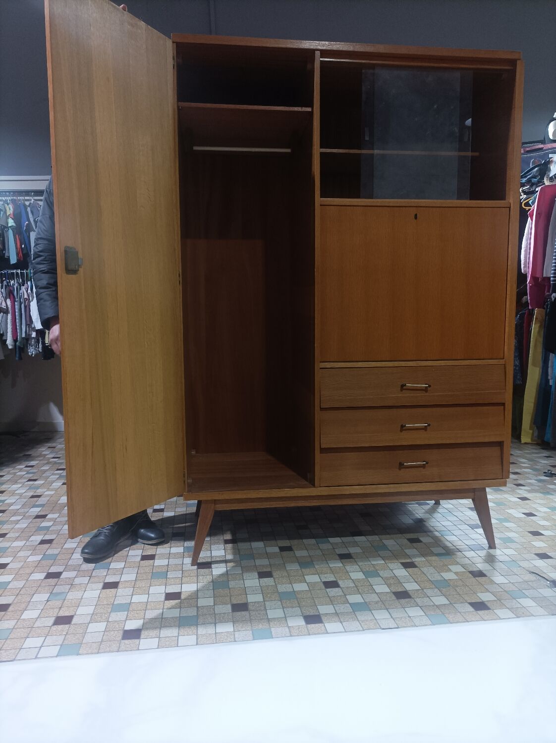 Wardrobe cabinet secretary wardrobe scandinavian teak Vintage