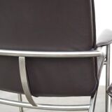 Dark brown leather design armchair + footstool De Sede DS 270