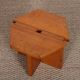 Vintage solid pine stool attributed to René Martin, 1960.