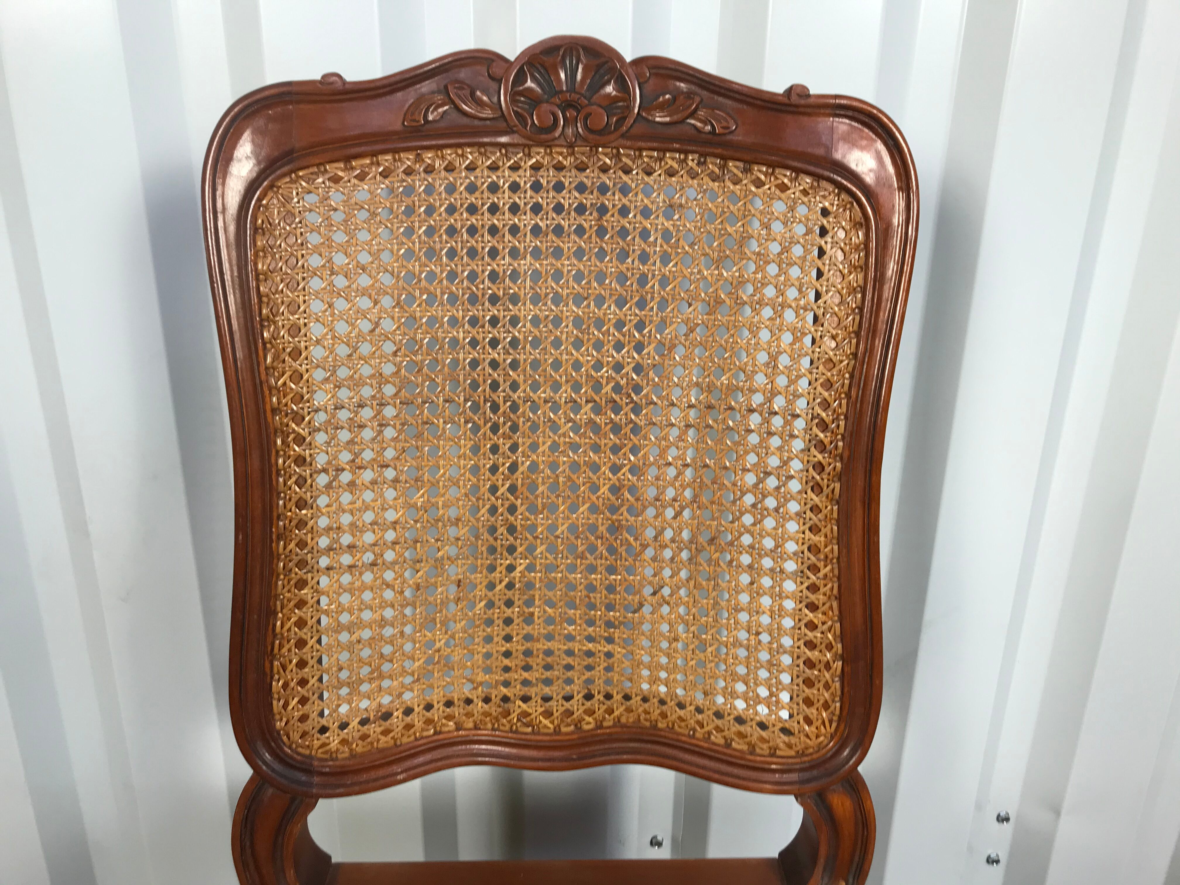 6 Louis XV cherry and canning chairs