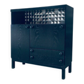 Brutalist Black Ebonised Dry Bar Cabinet, Belgium, 1970s