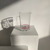 Vintage Italian orangeade pitcher made of red striped glass