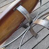 Wood ceramic and metal coffee table by Dan Vallauris 1960