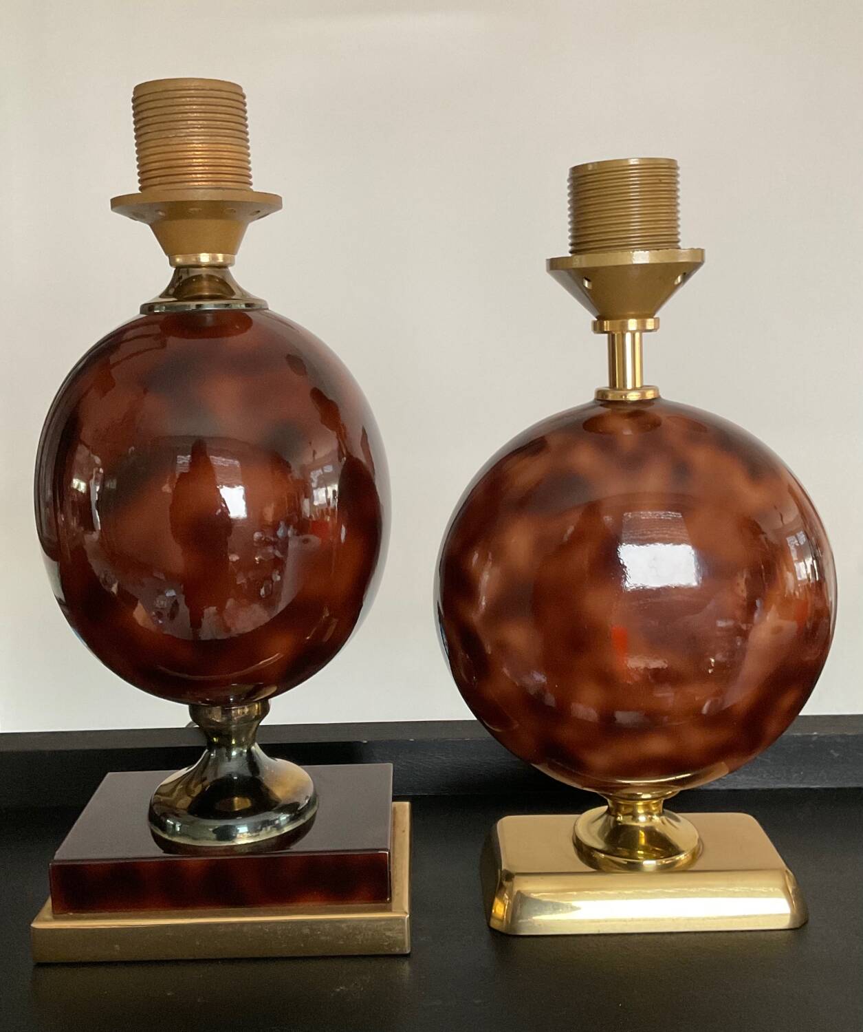 Duo of le dauphin lamp bases from the 70s and 80s