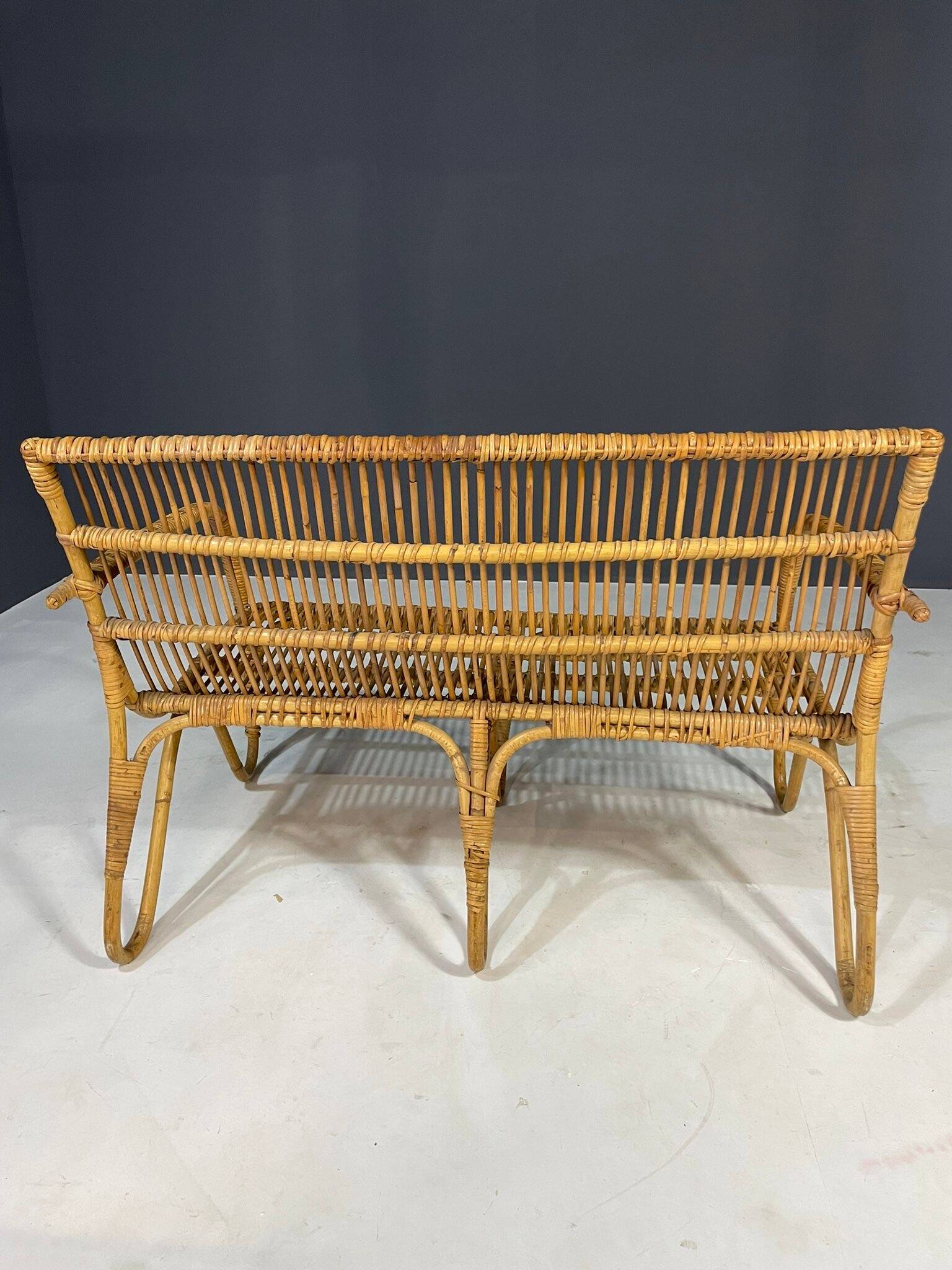 Art Deco rattan seating set, Central Europe, 1930s–1940s