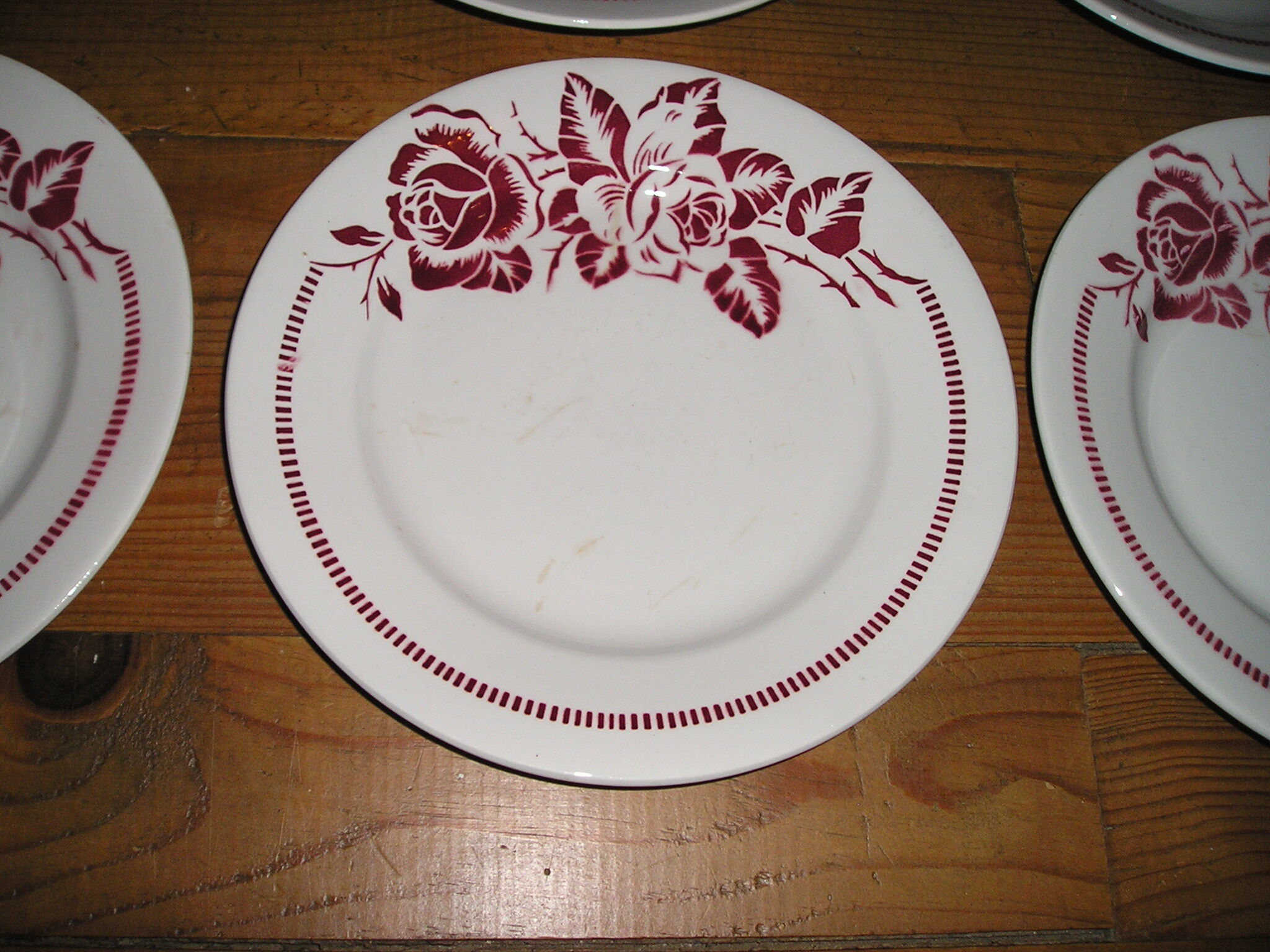 Lot of 8 plates flat and hollow earthenware to décor floral 60s/70s Digoin Sarreguemines