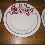 Lot of 8 plates flat and hollow earthenware to décor floral 60s/70s Digoin Sarreguemines