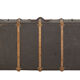 Trunk with wood, brass lock, khaki green coated canvas, circa 1930