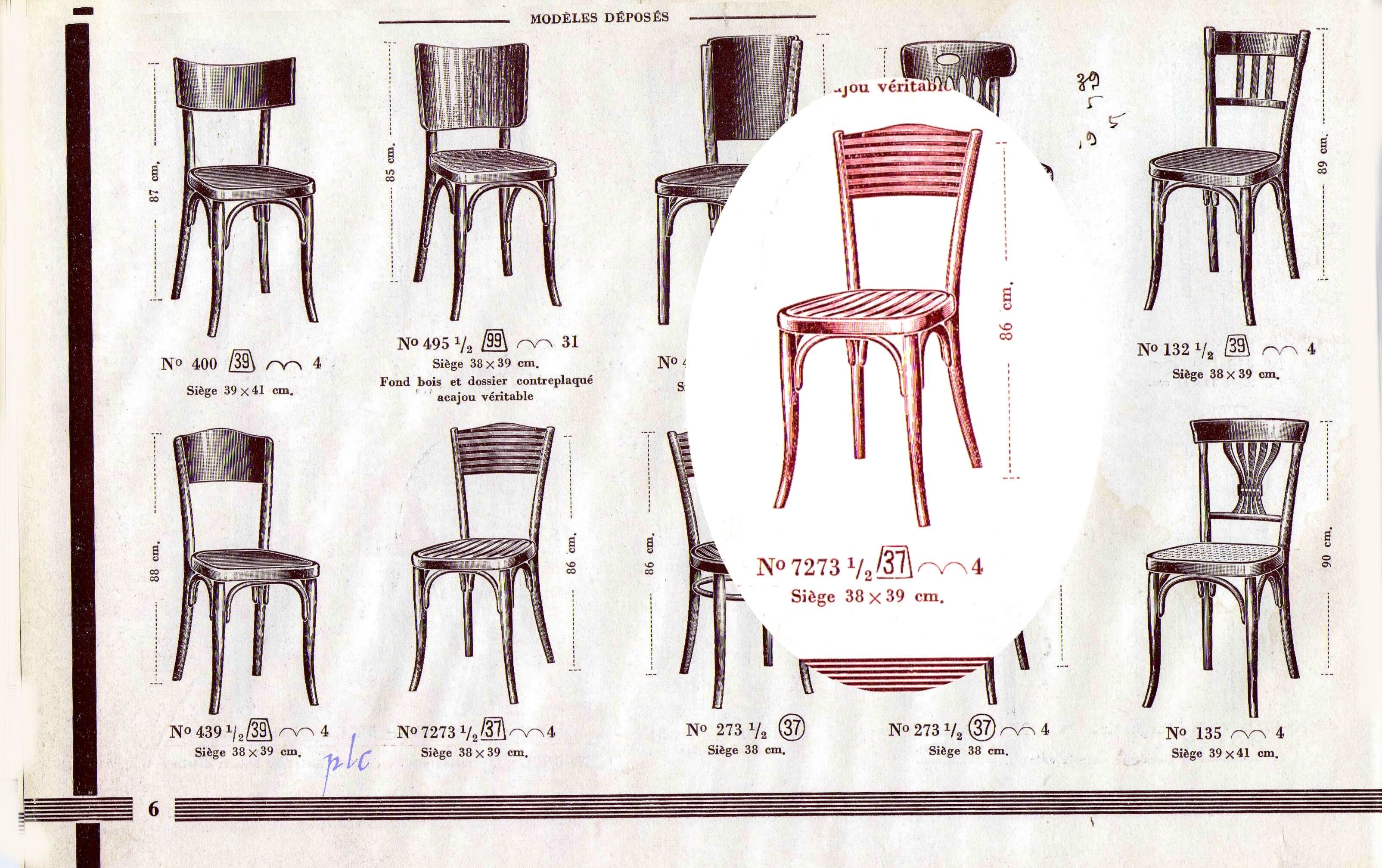 Fischel bistrot chair N°7273, wooden seat, circa 1930