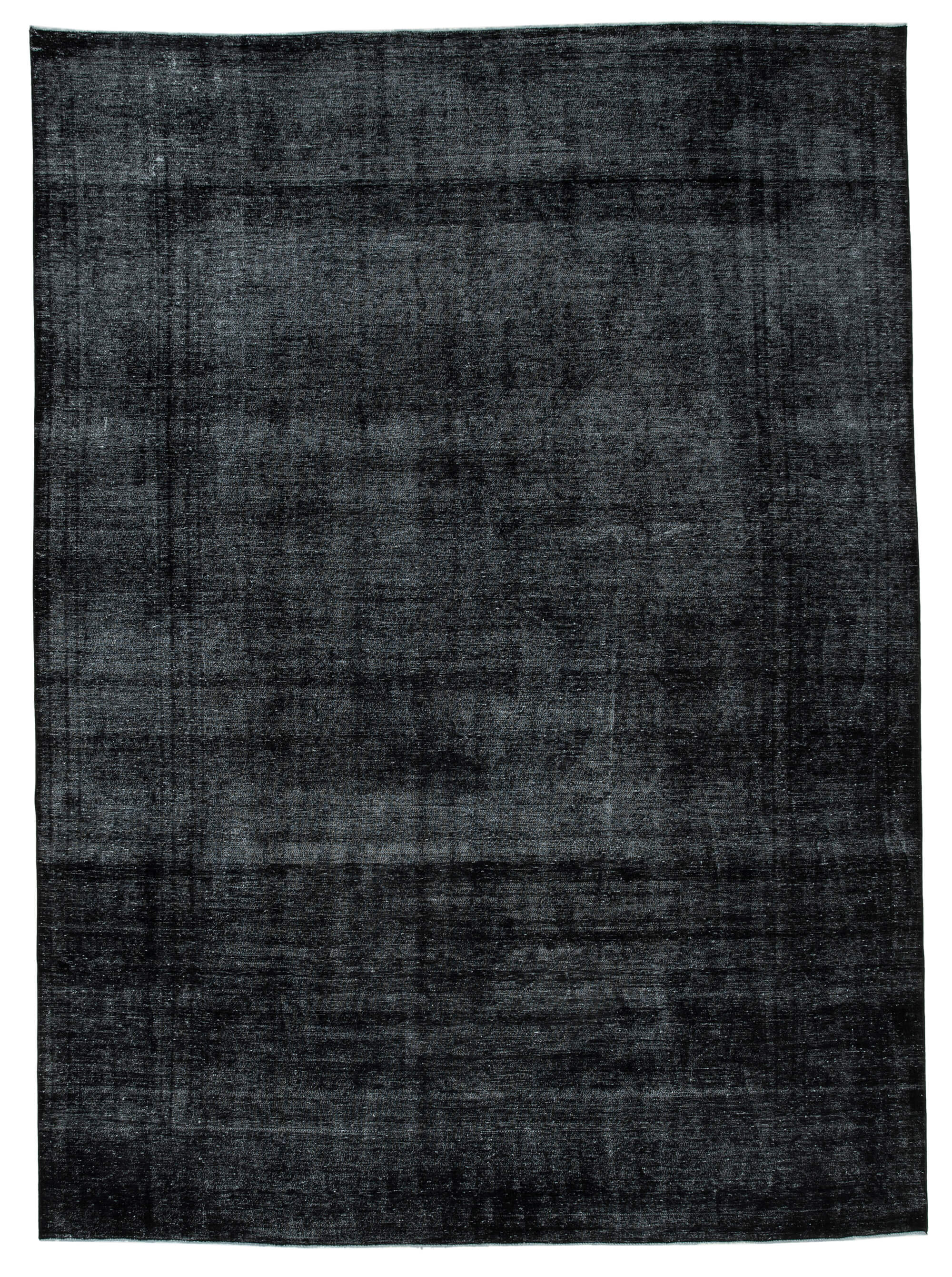 Hand-knotted oriental overdyed 290 cm x 405 cm black wool carpet