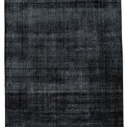Hand-knotted oriental overdyed 290 cm x 405 cm black wool carpet
