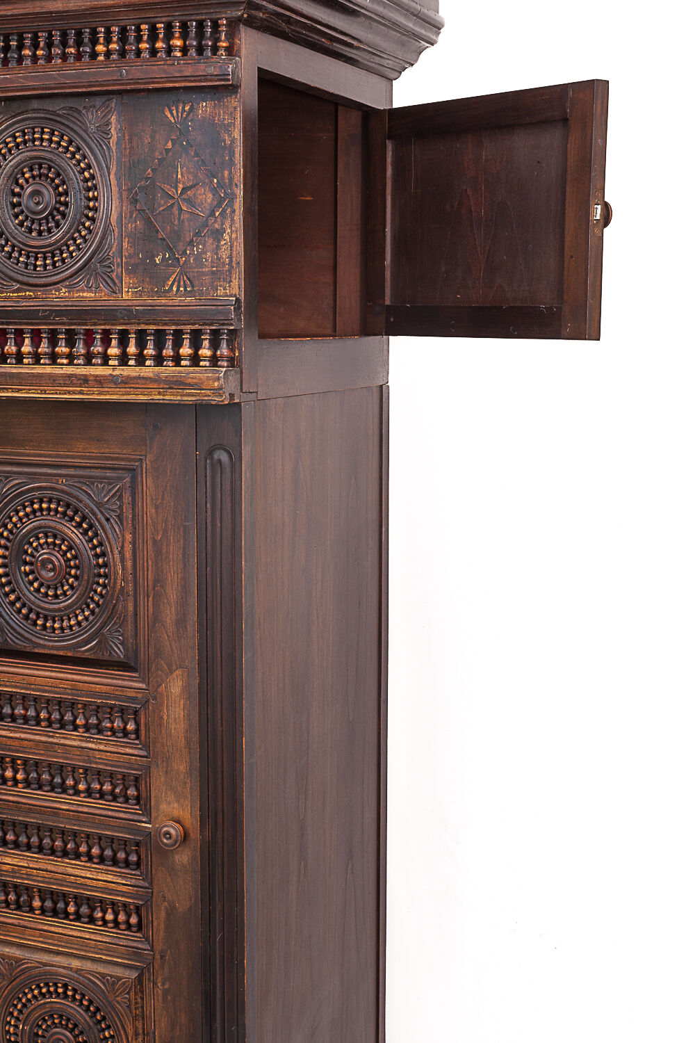 Vintage neo-breton sideboard in solid oak, 1880