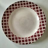 Set of 12 ironstone plates – Deep blue & red