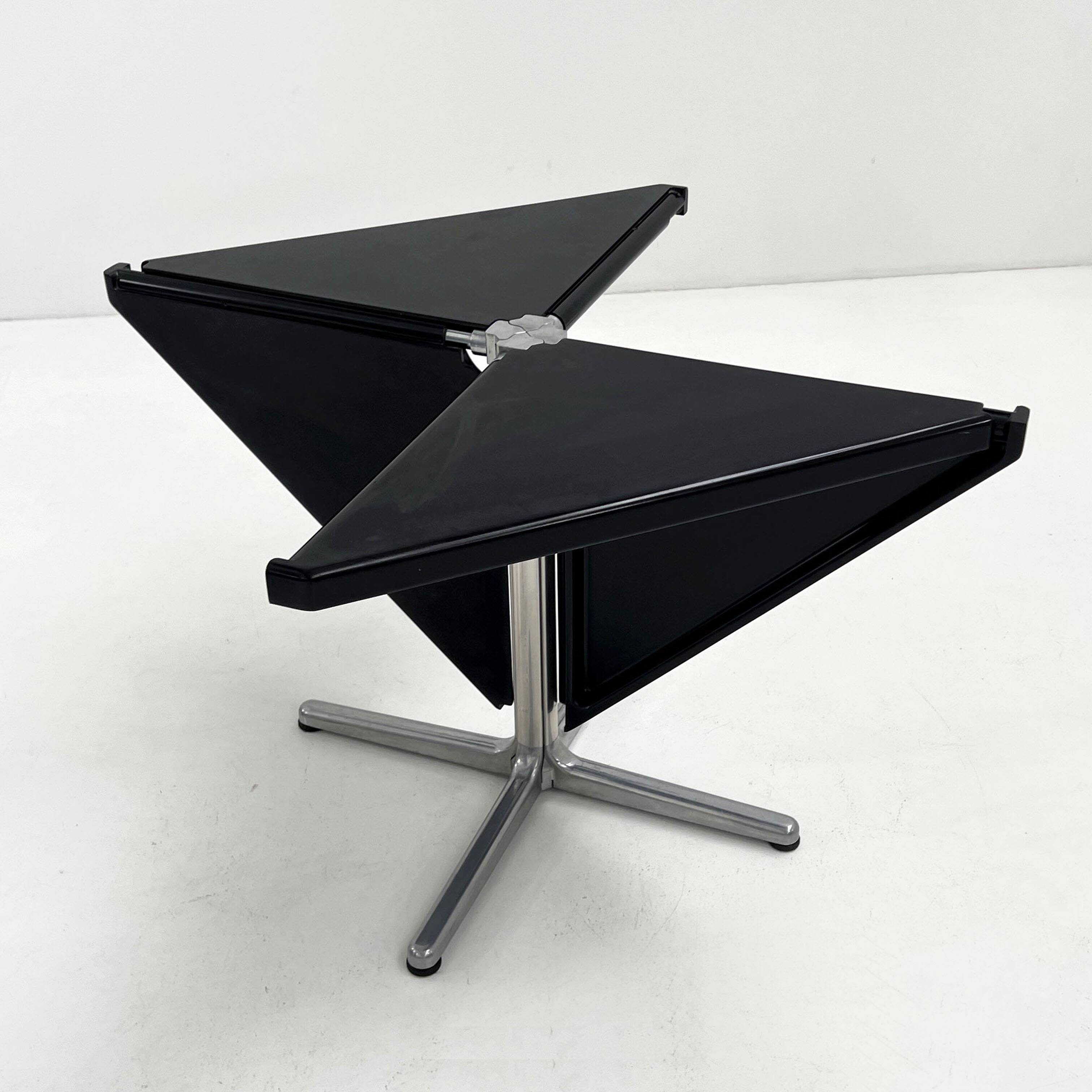 Foldable black table by Giancarlo Piretti for Anonima Castelli, 1970