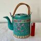 Porcelain teapot enamelled decorations made in Japan