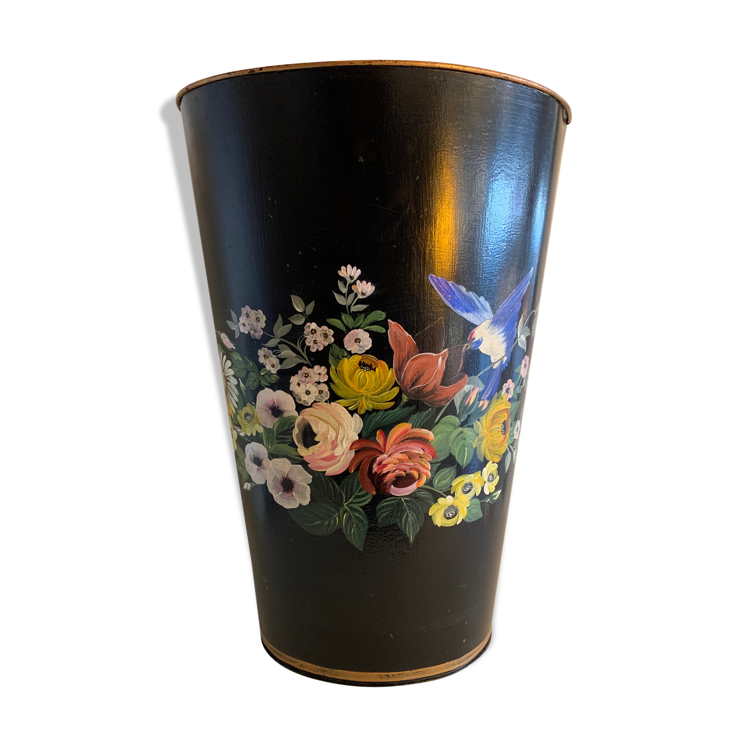 Napoleon III painted sheet metal umbrella or paper basket