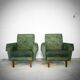 Green armchair in leatherette