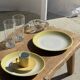 Set of 2 large plates with yellow rim, brand 12.