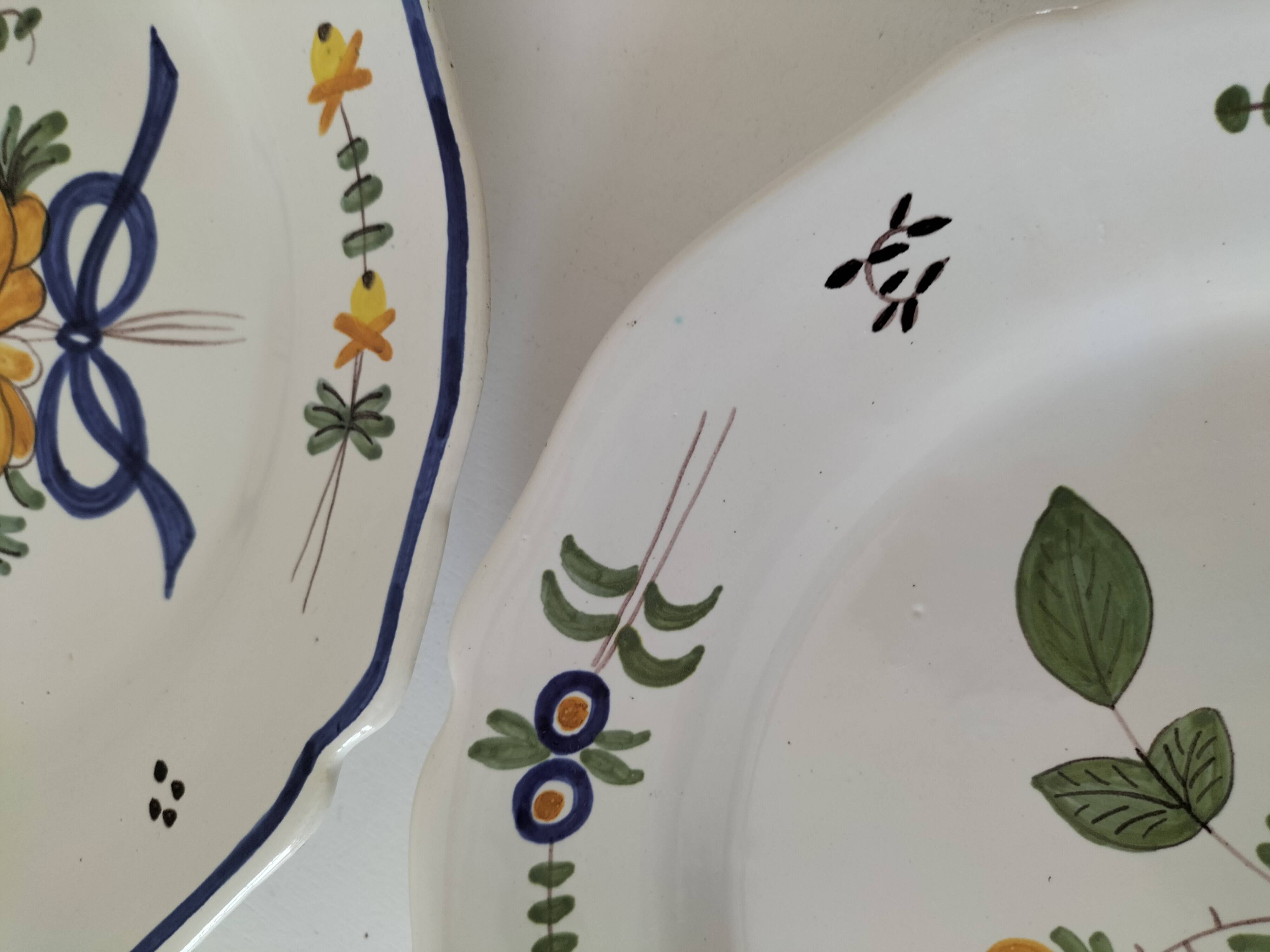 Pair of antique hand-painted plates