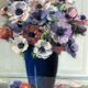 BURON Henri, Pastel still life bouquet of anemones signed around 1950