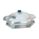 art deco metal silver vases