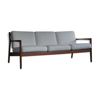 Modern swedish solid teak model USA 75 3-seat sofa by Folke Ohlsson for Dux, 1960s