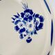 Half-porcelain salad bowl from Badonviller, blue flower pattern, early 20th century.