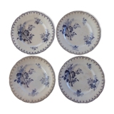4 dessert plates U&C Sarreguemines, Flore model