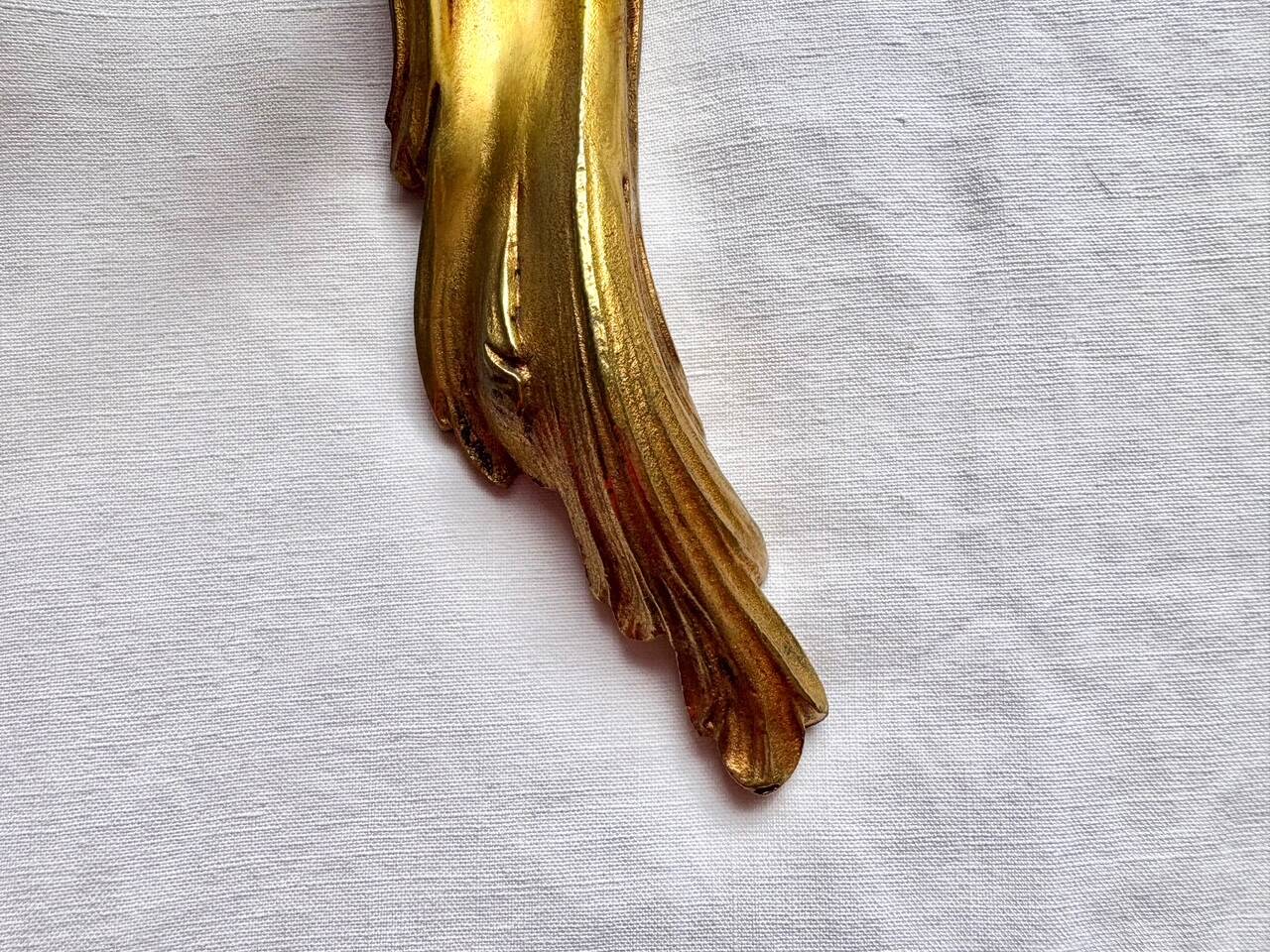 Pair of gilt bronze wall sconces, Louis XV rocaille style