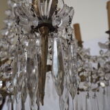 Napoleon III chandelier with crystal pendants, signed Portieux 19th century