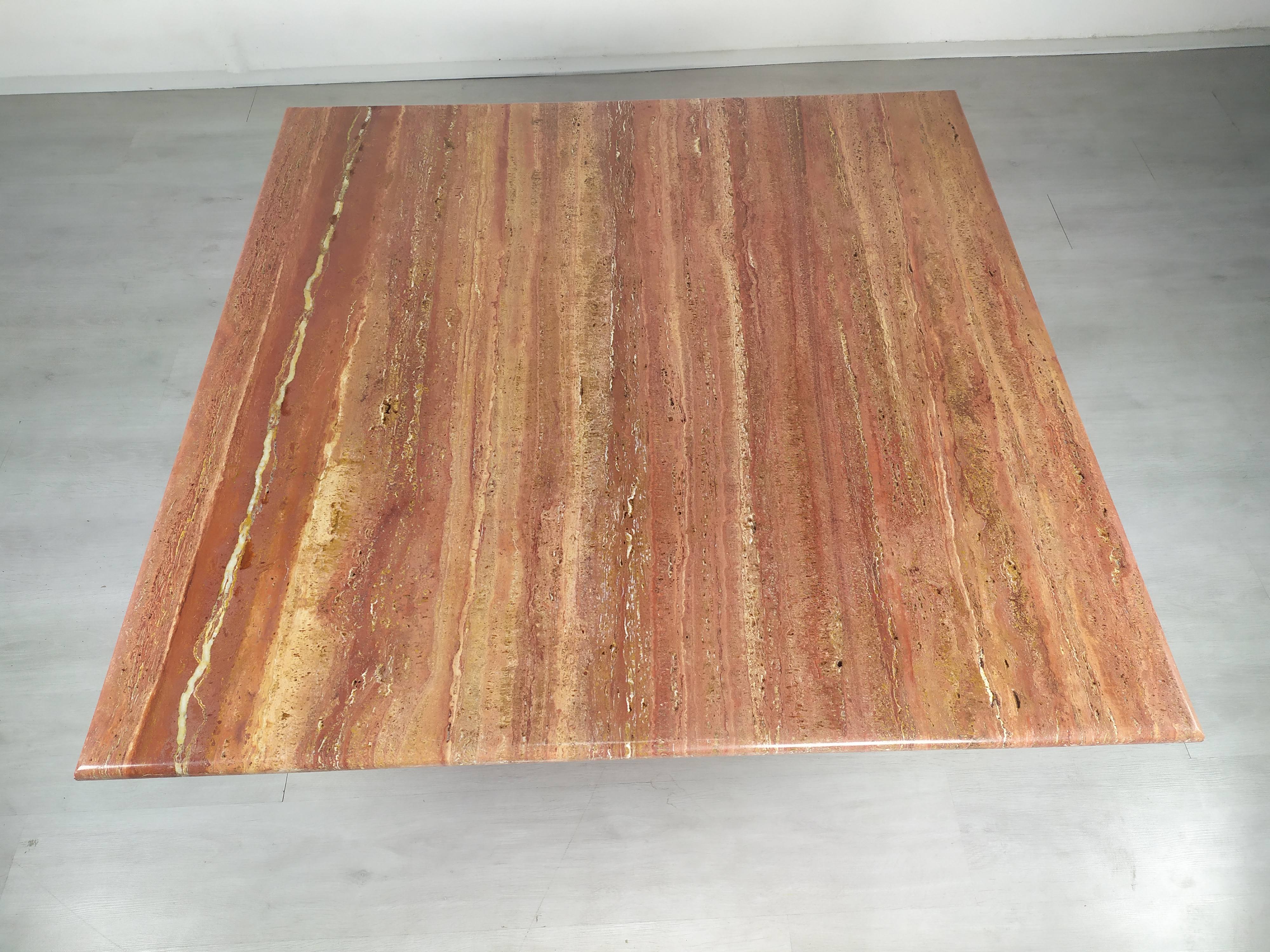 Travertine coffee table red design