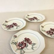 Set of 4 Sarreguemines Simone plates – Vintage floral design