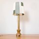Wooden candle holder mounted as a lamp and its rope lampshade (large).