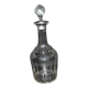 Vintage bistro carafe in cut glass with flat ribs H33cm