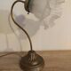 Bronze gooseneck desk lamp and glass paste