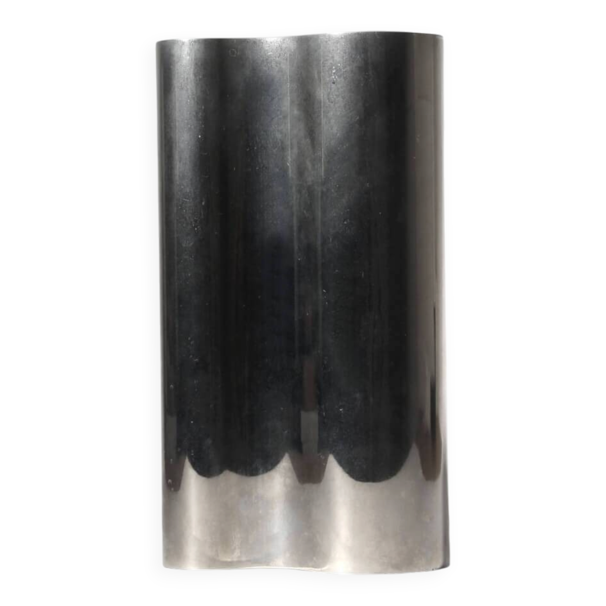 Mirrored Sculptural Stainless Steel Vase
