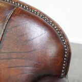 Characterful vintage design armchair made from beautifully patinated sheepskin