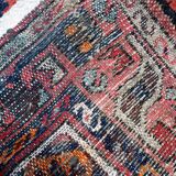 Handmade vintage Persian Hamadan rug 93cm x 196cm 1970s