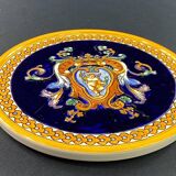 Gien earthenware trivet with Italian Renaissance decor