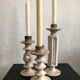 Set 3 vintage alabaster candlesticks