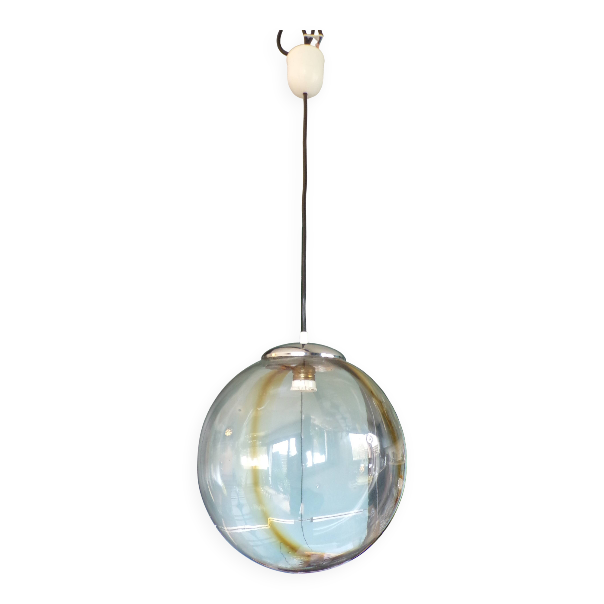 Blown glass globe suspension Ø30cm