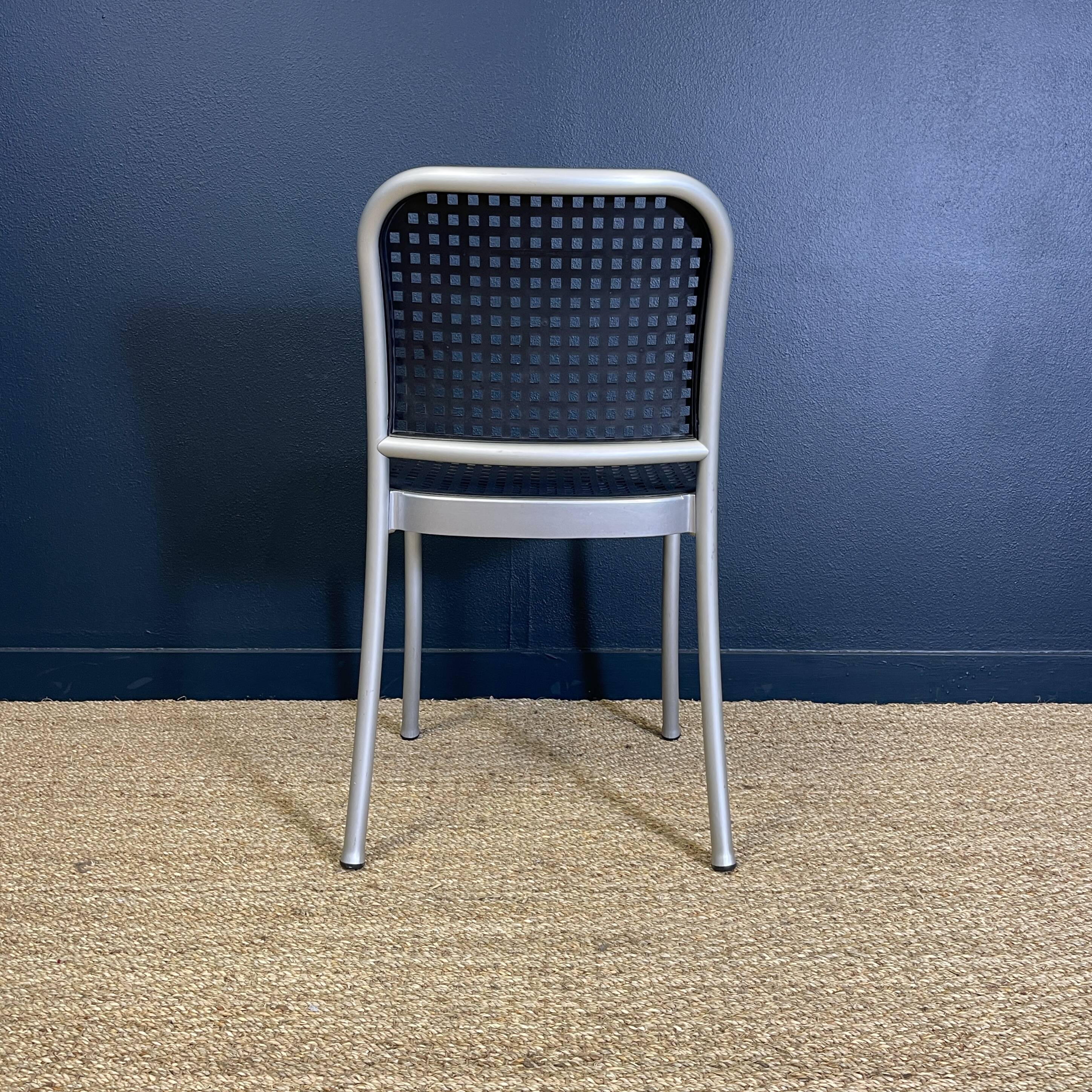 Set of 4 Silver chairs by Magistretti for Padova 1980 Italy