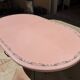 Oval table in enamelled lava from volvic