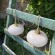 Vintage powder pink opaline globe player 1950
