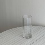 octagonal vase in thick transparent glass