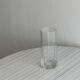 vase octogonal en verre épais transparent