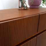 Teak fineer kastje met lades, nr. 2