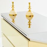 Commode chrome laiton 1972 Gabriella Crespi modèle Mr Mme