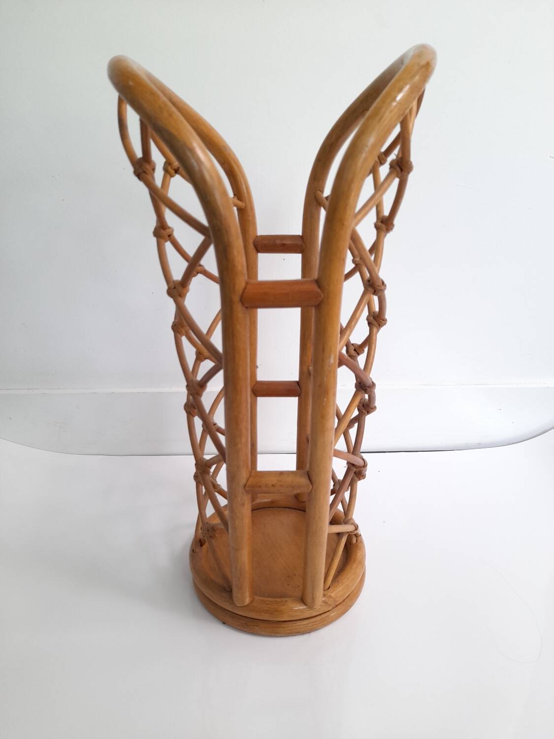 Vintage rattan umbrella stand