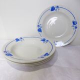 5 Roselys deep plates, vine pattern